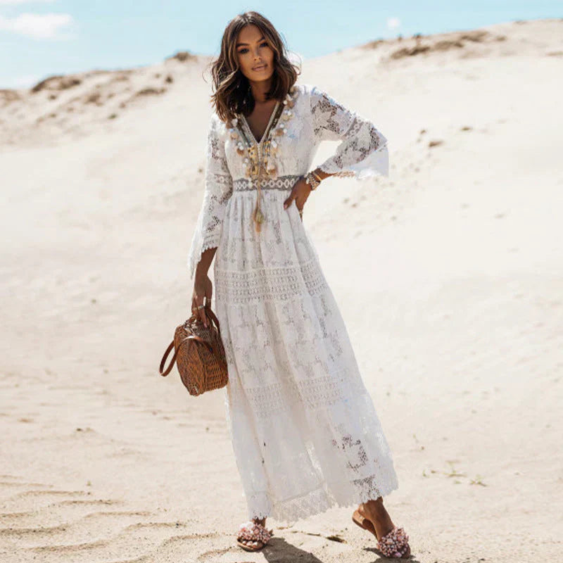 Bohemian Dress for Women Persephone – Long Sleeves, Flowing Cut & Artistic Bohemian Details
