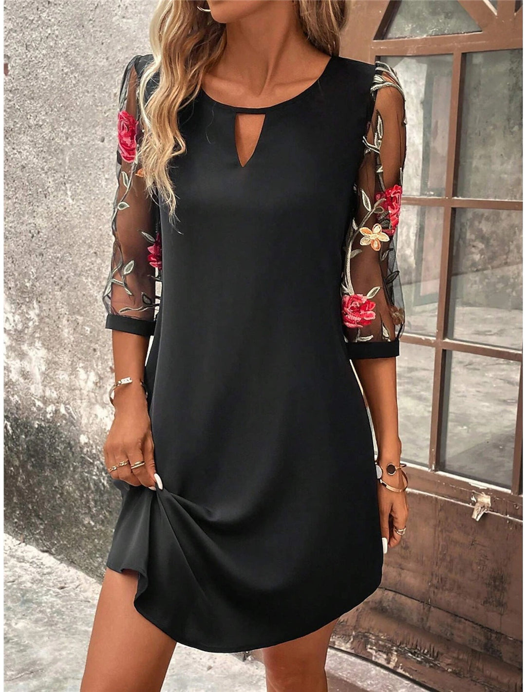 Sharina Shirt Dress for Women – Mini Summer Dress with Floral Print & Lightweight Flowing Cut