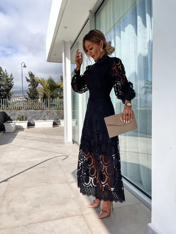 Celeste Elegant Women's Dress – Lace Dress with Long Sleeves for Chic Evenings