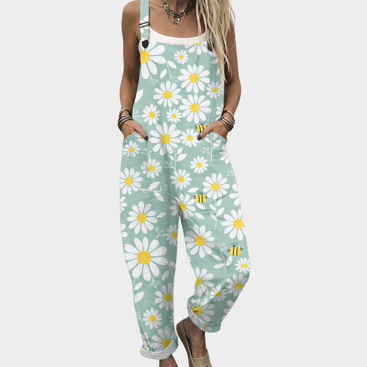Comfortable Printed Overalls
