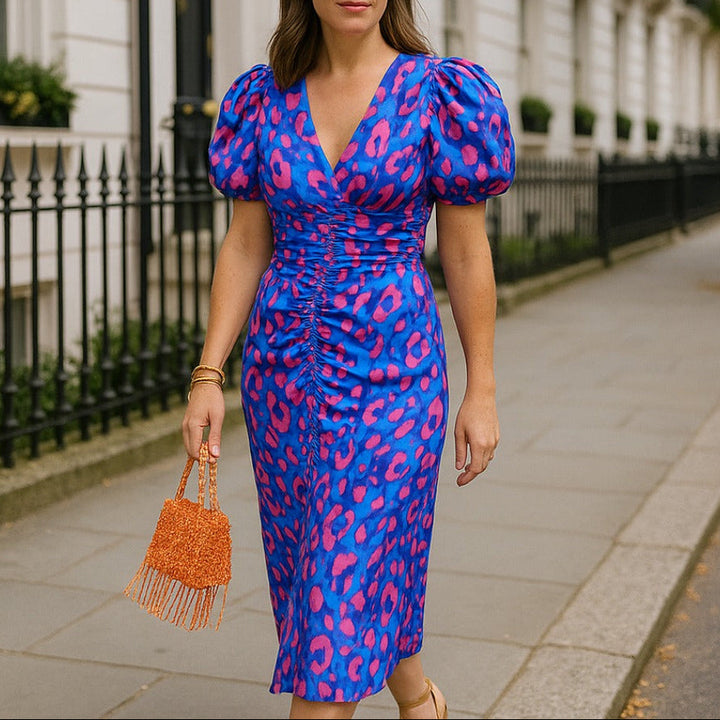 Noor™ - Mid-Length Dress with Puff Sleeves