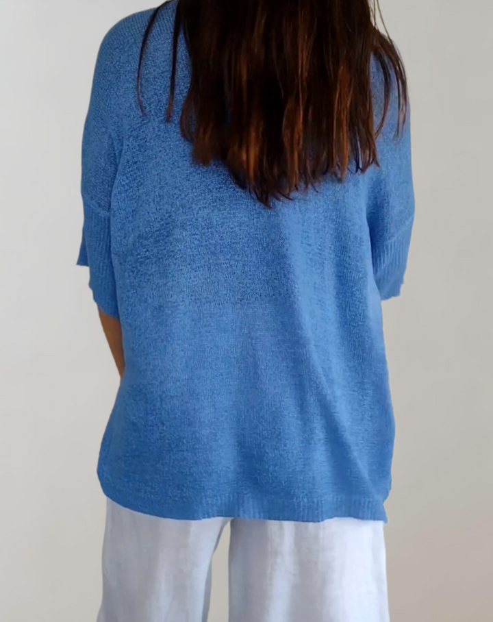 Marise Women's Long Knit Top – Lightweight Long Top with V-Neck & Elegant Casual Look