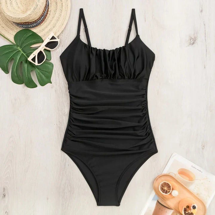 Leona | Your elegant monokini with tummy control in black