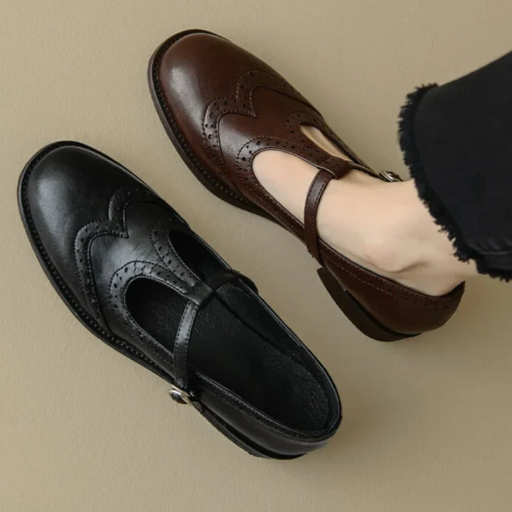 Vivian | Women's T-Strap Mary Jane Shoes Low Block Heel Buckle