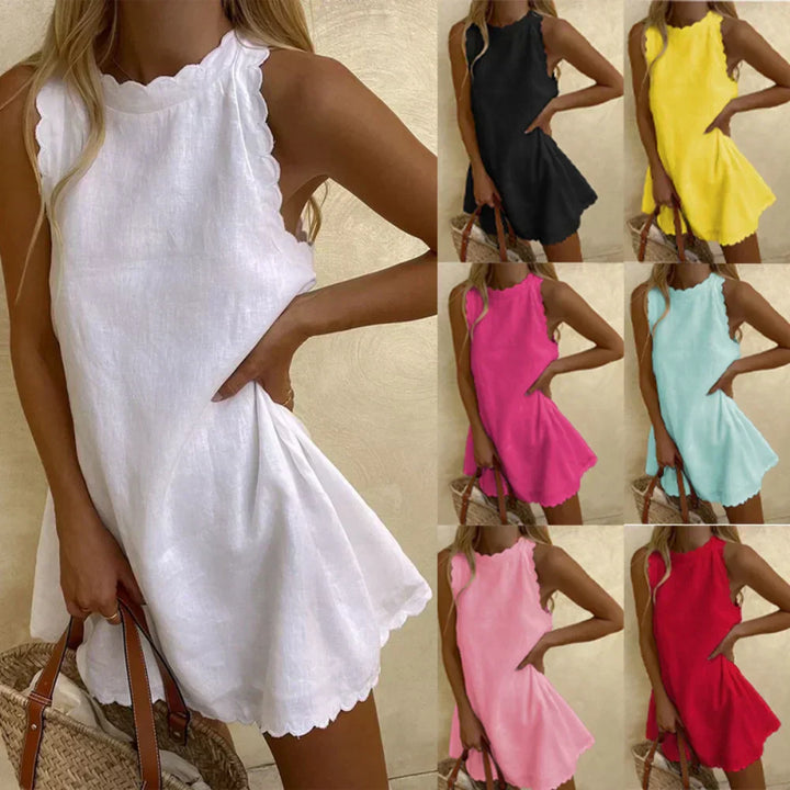 Odalys Women's Short Summer Dress – Lightweight Sleeveless Design for Casual and Beach Outfits