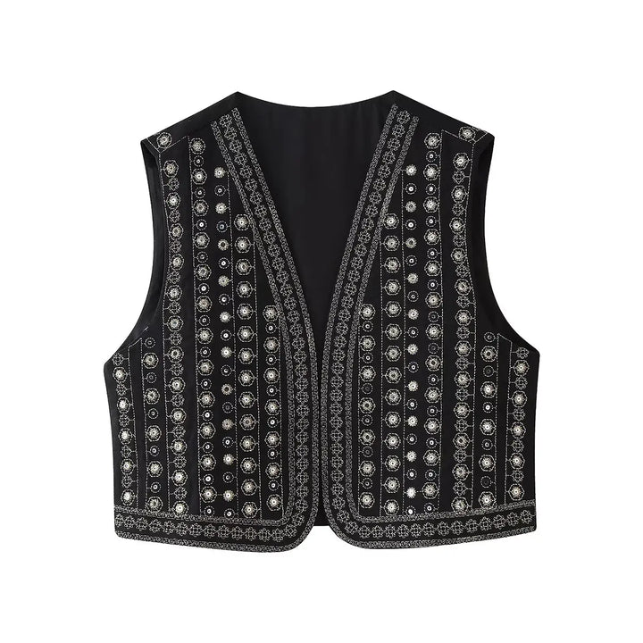 Celestia™ | Sequin Pattern Boho Vest