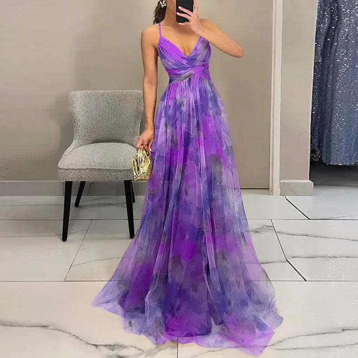 Bella Long Dress for Women – Summer Floral Dress with Adjustable Closure & Fluid Silhouette