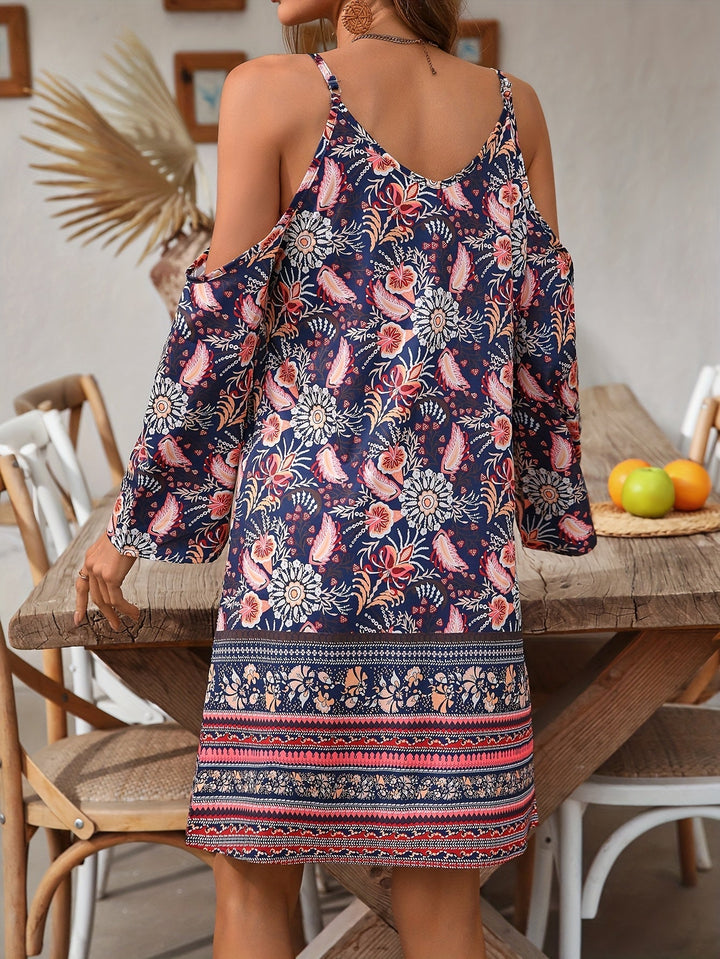 Soleandra Women's Dress – Chic Vintage Print Sleeveless Midi Bohemian Dress for Summer