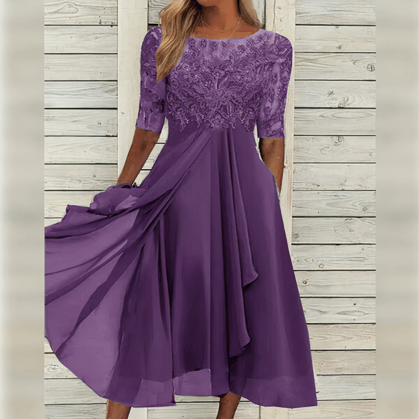Puck™ - Elegant Midi Dress Made of Lace