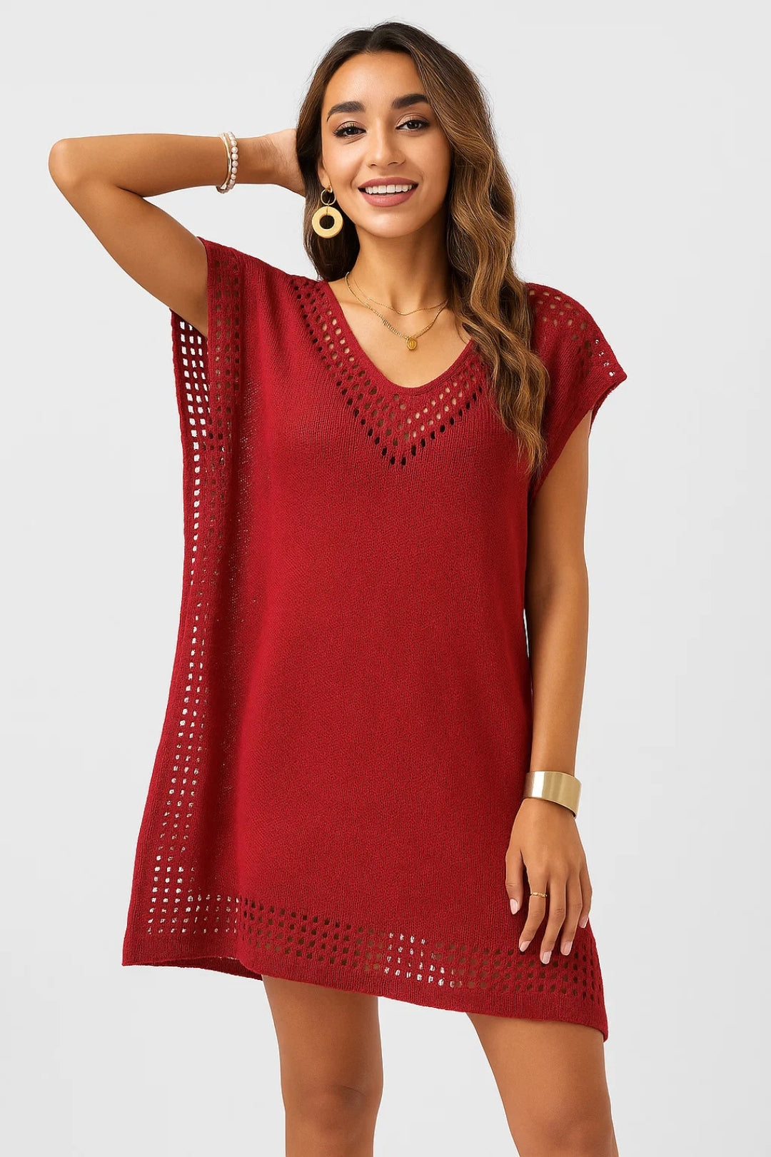 Laney Beach Tunic – Lightweight Openwork Design and Casual Style