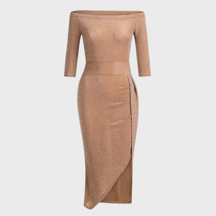 Vilja Glitter Dress for Women – Long Short Sleeve Dress with Shiny Details for Festive Occasions
