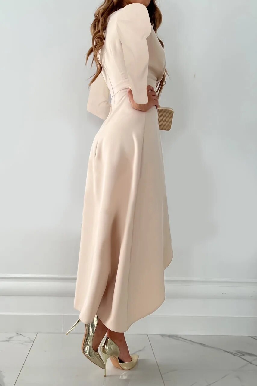 Tessa Elegant Women's Dress – Long Sleeve Dress with V-Neck & Chic, Comfortable Fit