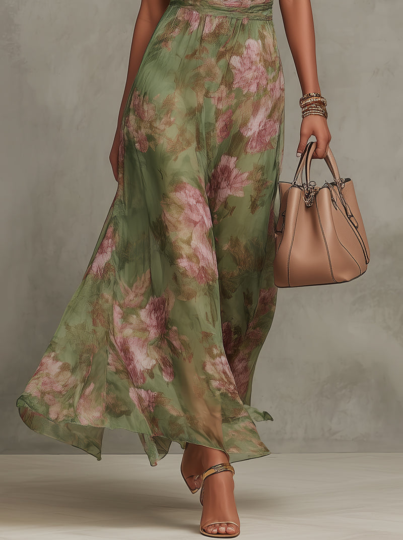 Livia - Elegant Maxi Dress with Floral Pattern