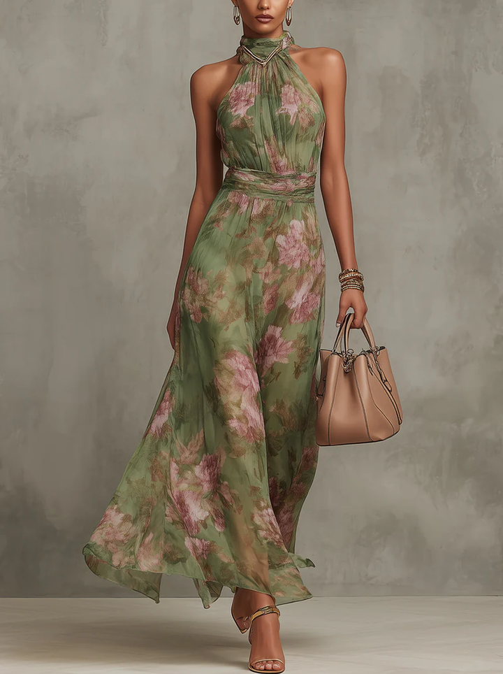 Livia - Elegant Maxi Dress with Floral Pattern