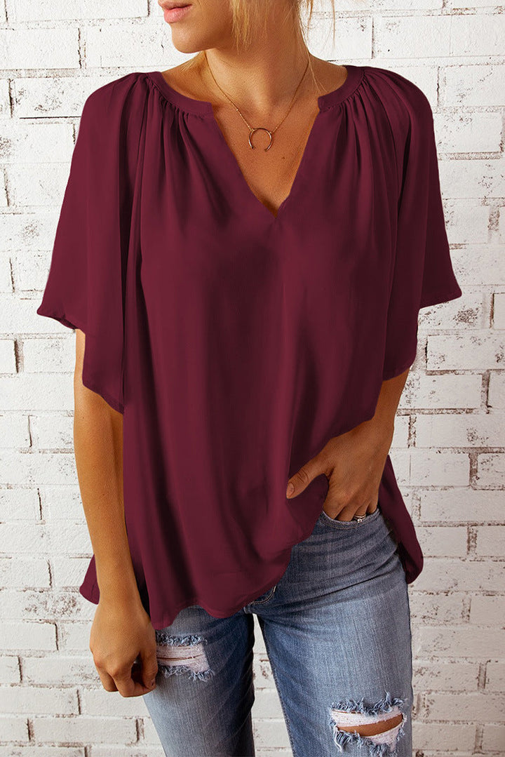 Samara Women's T-Shirt – Casual Short Sleeve Top in Soft Knit with Loose Fit