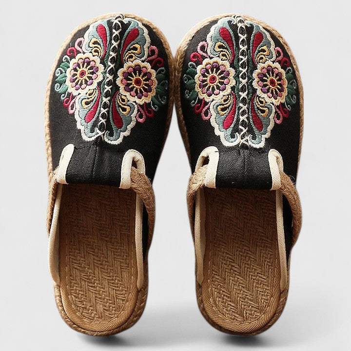 Delphina | Women's Floral Embroidered Mules