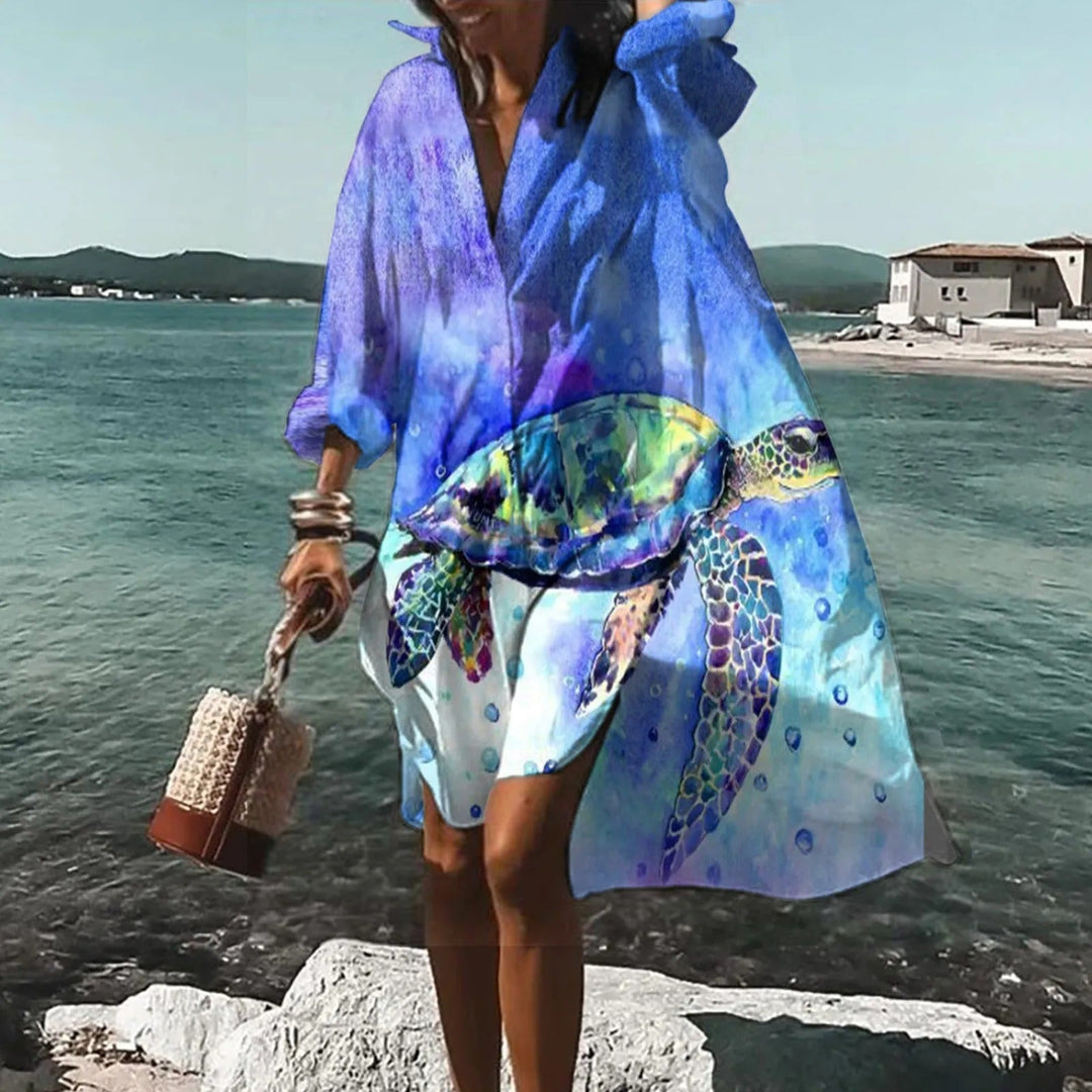 Florence Shirt Dress for Women – Casual Lightweight Linen Dress with Straight Cut & Summer Style - Casual Linen Shirt Dress