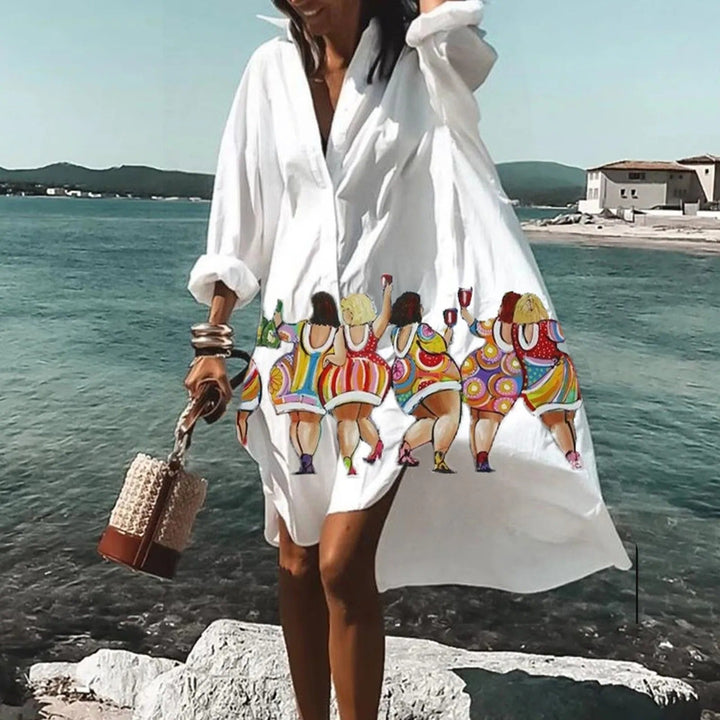 Florence Shirt Dress for Women – Casual Lightweight Linen Dress with Straight Cut & Summer Style - Casual Linen Shirt Dress