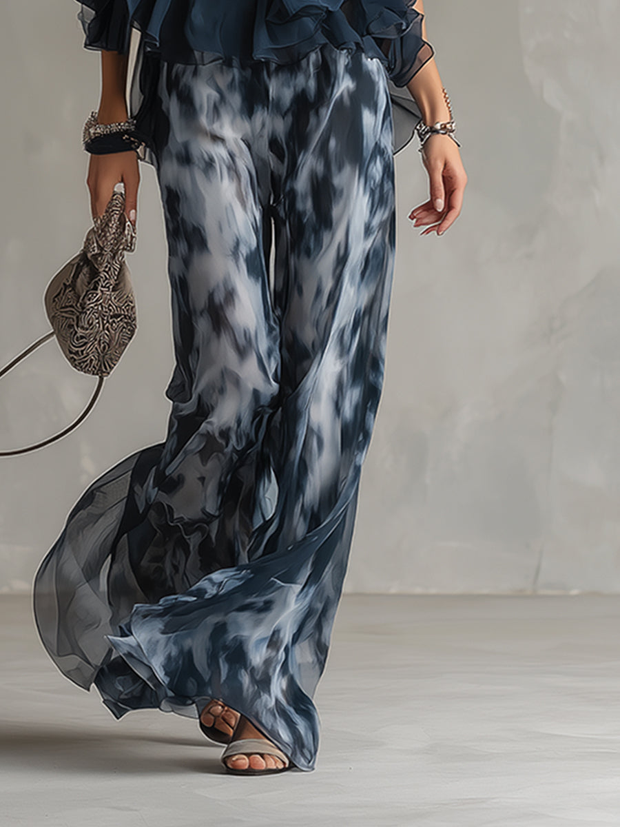 Elise | Elegant and lightweight set with flowing top and wide pants