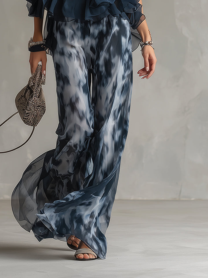 Elise | Elegant and lightweight set with flowing top and wide pants
