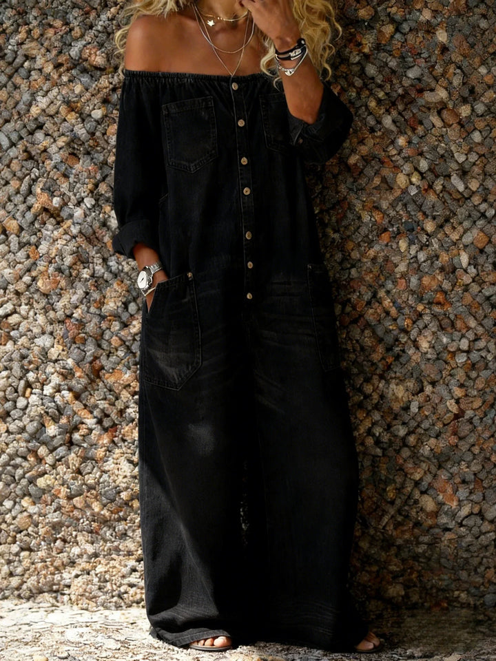 Léa | Casual Denim Jumpsuit with Long Sleeves