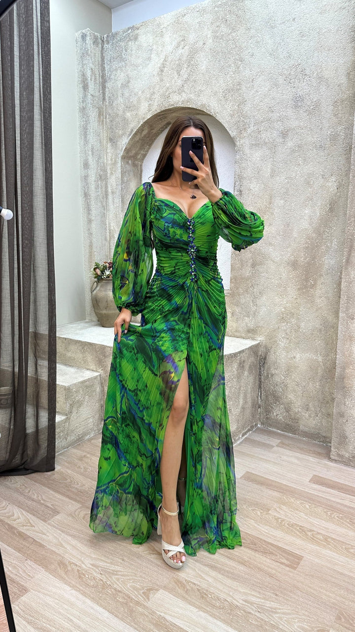 Maud™ - Long Elegant Pleated Evening Dress