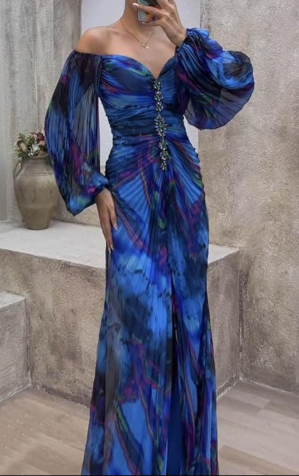 Maud™ - Long Elegant Pleated Evening Dress