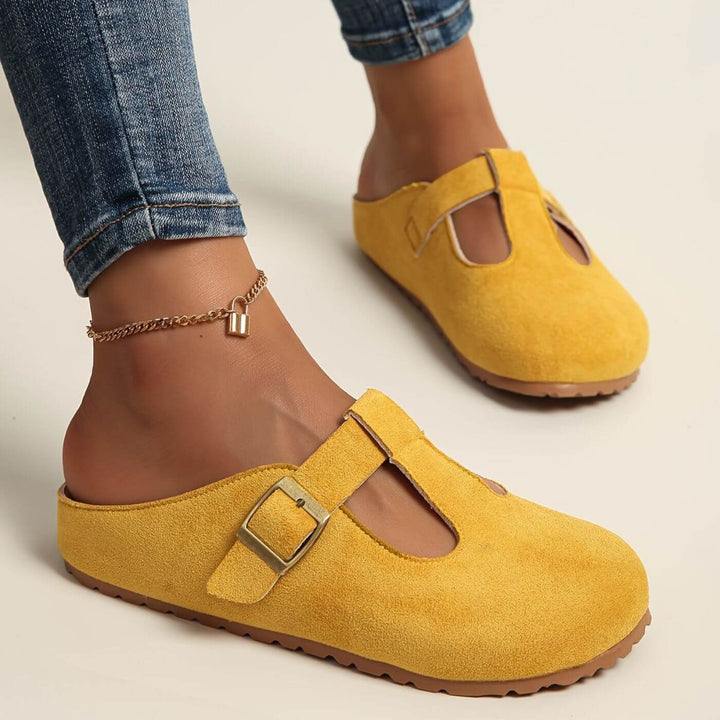 Juniper | Women's Yellow Buckle Clogs