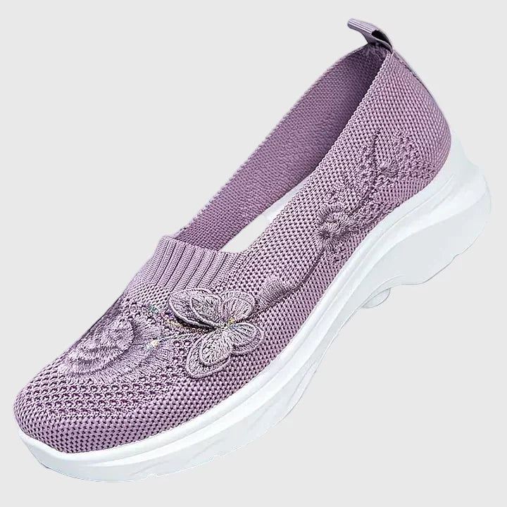 Lydia | Women's Butterfly Embroidered Slip On Sneakers