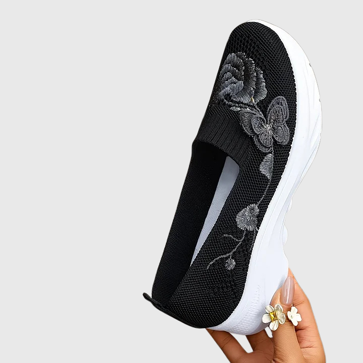 Lydia | Women's Butterfly Embroidered Slip On Sneakers