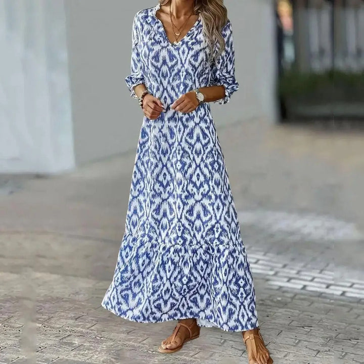 Long Dress for Women Sarah – Lightweight Summer Dress in Cotton Blend with Elegant & Comfortable Cut