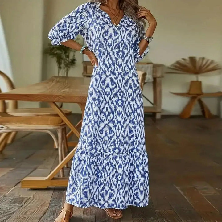 Long Dress for Women Sarah – Lightweight Summer Dress in Cotton Blend with Elegant & Comfortable Cut