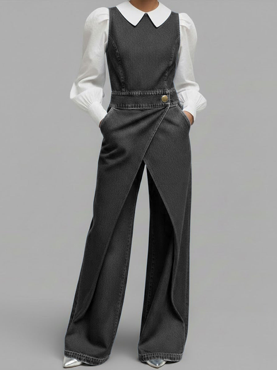 Chloé | Sleeveless Denim Jumpsuit Wide Cut