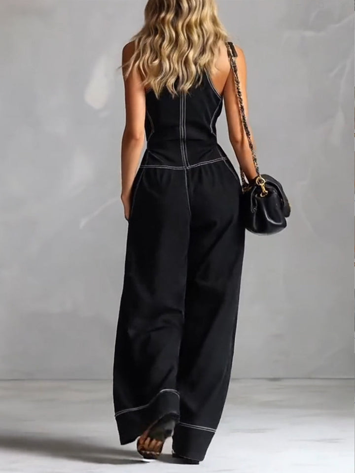Alessia | Elegant Casual Zip-Up Cotton Jumpsuit