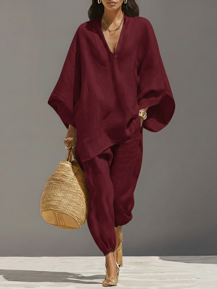 Claire | Linen and Cotton Ensemble Natural Elegance