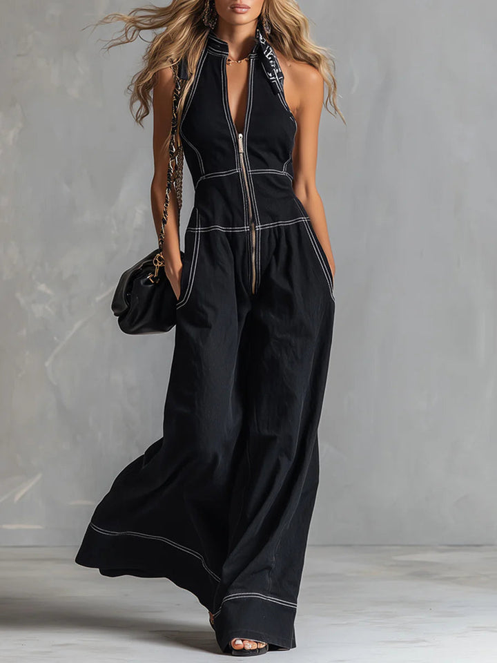 Alessia | Elegant Casual Zip-Up Cotton Jumpsuit