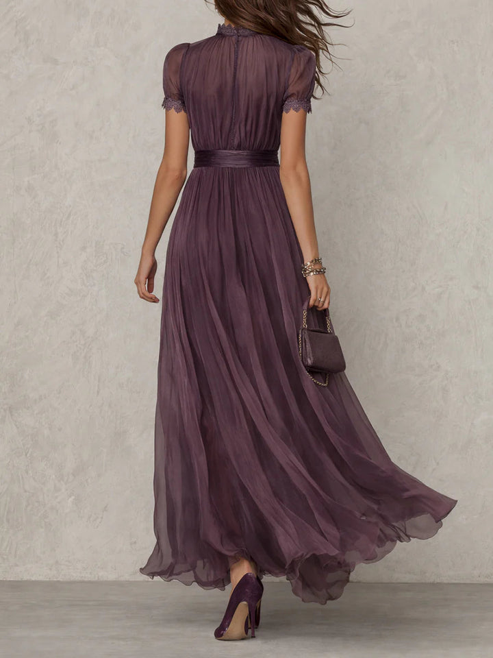 Penelope | Women's Short Sleeve Keyhole Maxi Dress