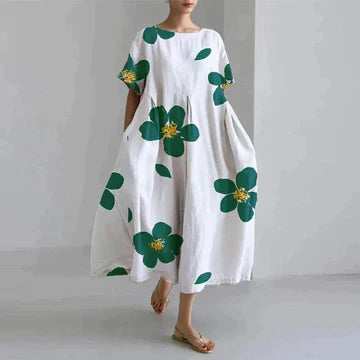Zara Women's Dress – Elegant Floral Print, Breathable Comfort & Relaxed Fit