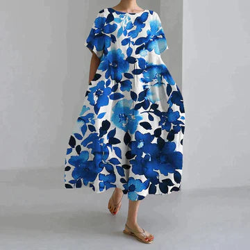 Zara Women's Dress – Elegant Floral Print, Breathable Comfort & Relaxed Fit