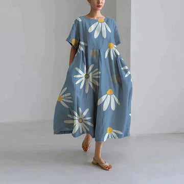 Zara Women's Dress – Elegant Floral Print, Breathable Comfort & Relaxed Fit