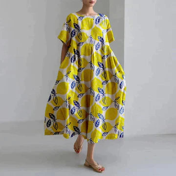 Zara Women's Dress – Elegant Floral Print, Breathable Comfort & Relaxed Fit