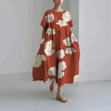 Zara Women's Dress – Elegant Floral Print, Breathable Comfort & Relaxed Fit