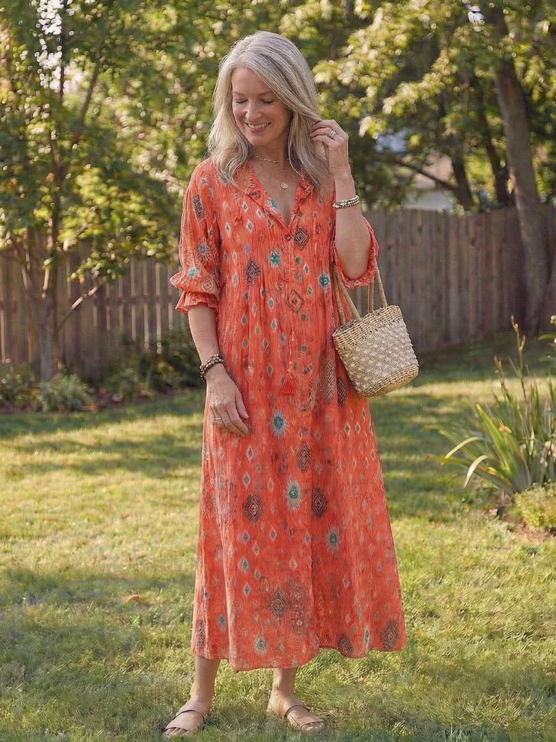 Roselyn | Women's Floral Button Front Maxi Dress