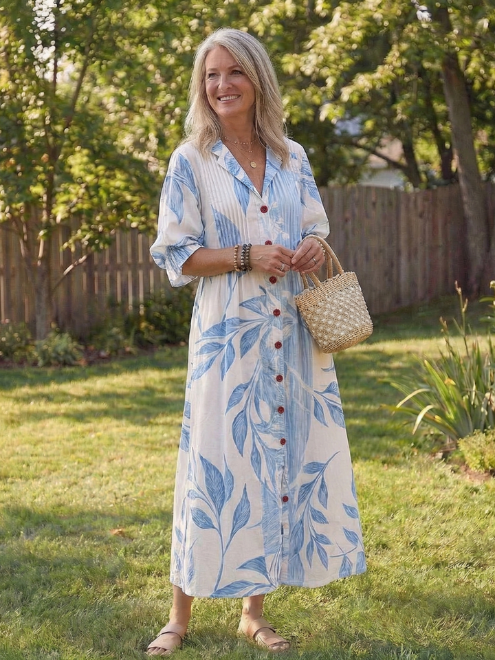 Roselyn | Women's Floral Button Front Maxi Dress