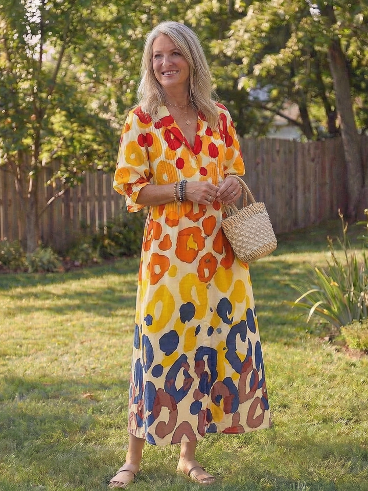 Roselyn | Women's Floral Button Front Maxi Dress