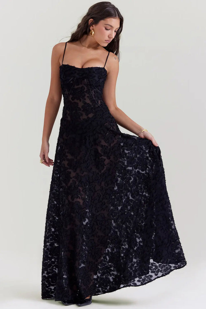 Gretchen™ | Long Summer Dress with Open Back and Adjustable Straps