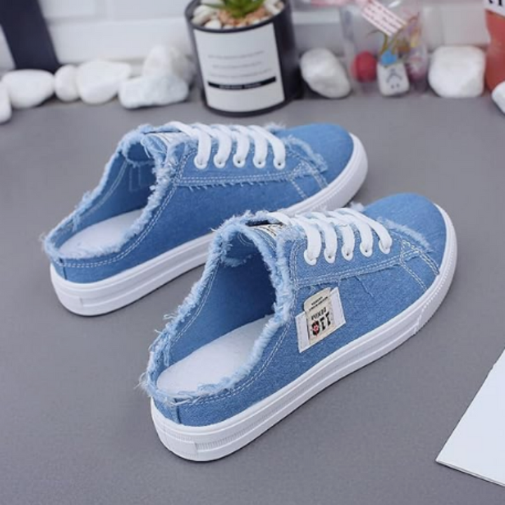 👟 50% OFF! 👖 Women's Denim Mule Sneakers: Easy to Slip On, Comfortable Sole, and Perfect for a Casual Summer Look ☀️