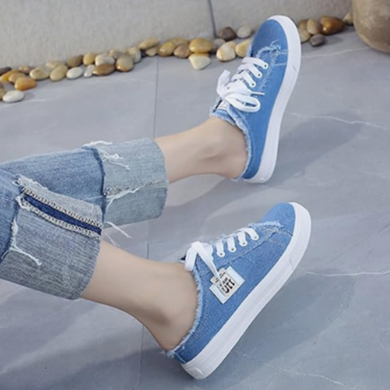 👟 50% OFF! 👖 Women's Denim Mule Sneakers: Easy to Slip On, Comfortable Sole, and Perfect for a Casual Summer Look ☀️