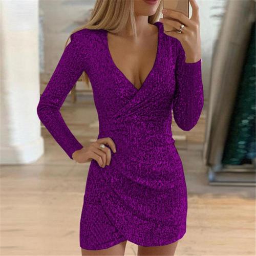 Amelia Women's Sequin Dress – Elegant Shiny and Comfortable Wrap Dress for Festive Occasions